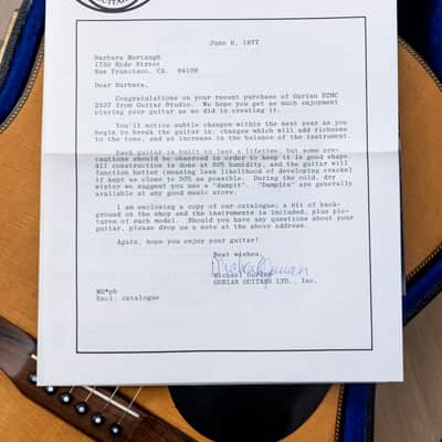 1977 Gurian S2M Vintage Acoustic Guitar, One-Owner w/ Case, Paperwork image 21