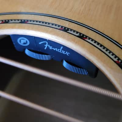 Fender PD-220E Dreadnought Acoustic Electric Guitar, Natural Finish, Hard Shell Case image 14