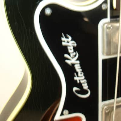 Vintage 1968 Custom Kraft Bone Buzzer 4-String Hollow-Body Electric Bass Guitar, Sunburst w/ Case image 9