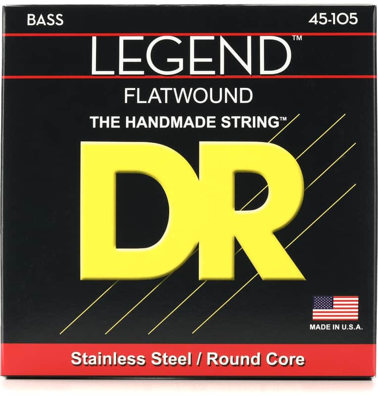 DR Strings Legend Polished Flatwound Stainless Steel Bass Strings - .045-.105 Medium image 1