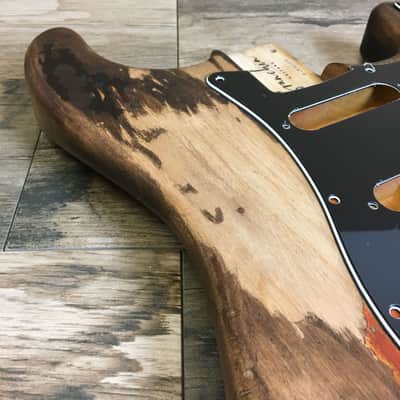 Made to Order - FRANCHIN Mercury guitar body SRV #1 REPLICA Relic Aged Sunburst 100% Nitro Lacquer Alder Stratocaster-Strat-S-Style Made in Italy image 7