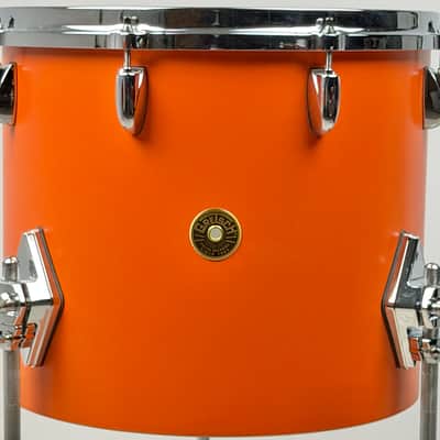 Gretsch USA Custom drum set. Special one-off for Nashville show. Satin Orange 10/12/13/14/16/20. Unique image 10