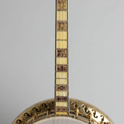 Bacon & Day  Silver Bell #6 Ne Plus Ultra Special Tenor Banjo (1927-33), ser. #22694/26719, original black hard shell case. image 8