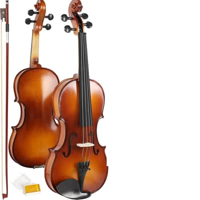 Violin 4/4 Full Set, High Density Ebony Violins, Glossy Acoustic Fiddle for Adults, Beginners, Students with Violin Case, Rosin, Strings, Bow, Shoulder Rest, Beginner's Guide (Ebony, 4/4) image 1