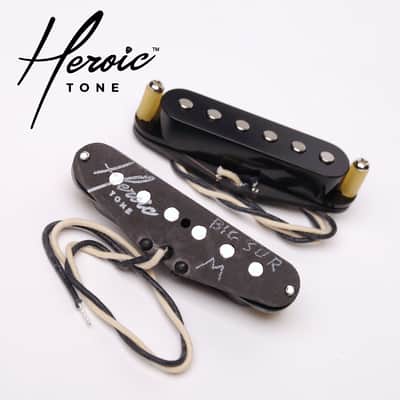 Big Sur vintage tone Stratocaster (strat) pickup Set - Black Covers **IN STOCK** image 3