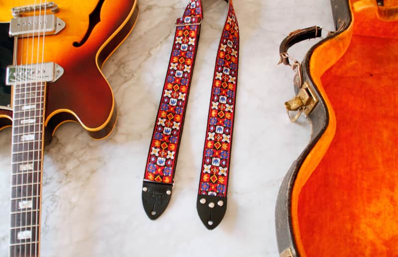 Vintage 70s Ruby 'Woodstock' Guitar Strap Replica image 1