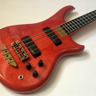 Alembic Essence 4-String 1991 Flame Maple / Trans Red image 1