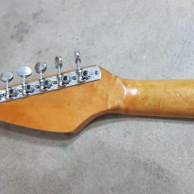 Vintage 1960s Teisco Phantom Guitar Del Rey Domino Great Shape Coffin Case image 13