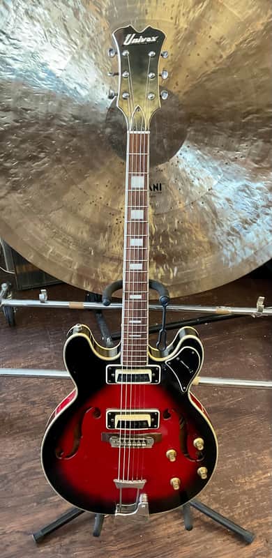 Univox  Coily 335 Style Semi-Hollow Body  1960s  - Cherry Tobacco Burst Electric Guitar image 1