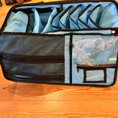 Large DJ Gig Bag, Travel DJ Cable File Case with Padded Bottom & Detachable Dividers, DJ Gear Storage Organizer for Microphones, 14" Laptop, Sound Equipment & Music Instrument, Black, Bag Only image 5