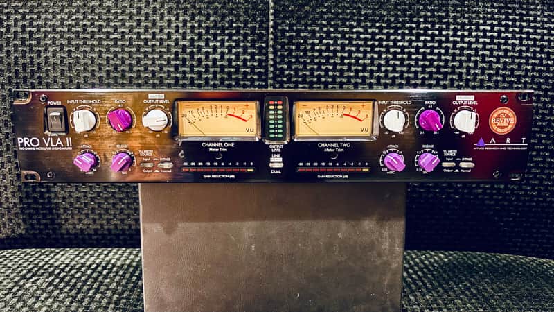 Revive Audio Modified ART Pro VLA II Two Channel Vactrol/Tube Leveling Amplifier 2010s - Black image 1