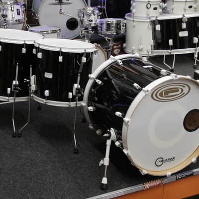 Orange County Drums & Percussion OCDP USA Custom Drum Kit  22" 4 Piece Shell Pack Black w/ White Hw image 2