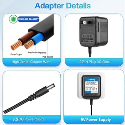 9VAC 1300mA AC Adapter Charger Replacement for Lexicon MX200 MPX100 JamMan MPX110 Dual Reverb,Digitech RP100 RP150 RP200 RP300 RP350 RP3 RP250 RP200A RP250 RP255 RP350 RP300A RP355 Effects Processor image 3
