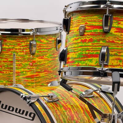 Ludwig 12x18"/8x12"/14x14" Classic Maple 'Jazzette New Yorker' Drum set - Citrus Mod image 5