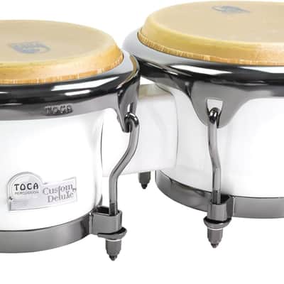 Toca Custom Deluxe Fiberglass Bongos Drums Set - Margarita Blanca image 3