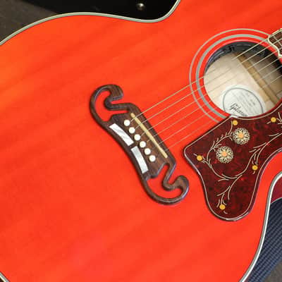 2015 Gibson SJ-200 Acoustic Guitar Trans Cherry Red + OHSC Owned By Lzzy Hale & Joe HottingerHalestorm image 5