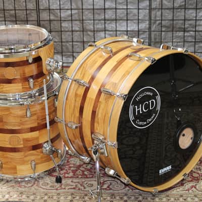 Holloman Custom Drums Ash/Mahogany drum set - hand rubbed urethane over Danish Oil image 10