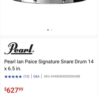Pearl IP1465 Ian Paice Signature 14x6.5" Stainless Steel Snare Drum 2010s - Chrome Over Steel image 11