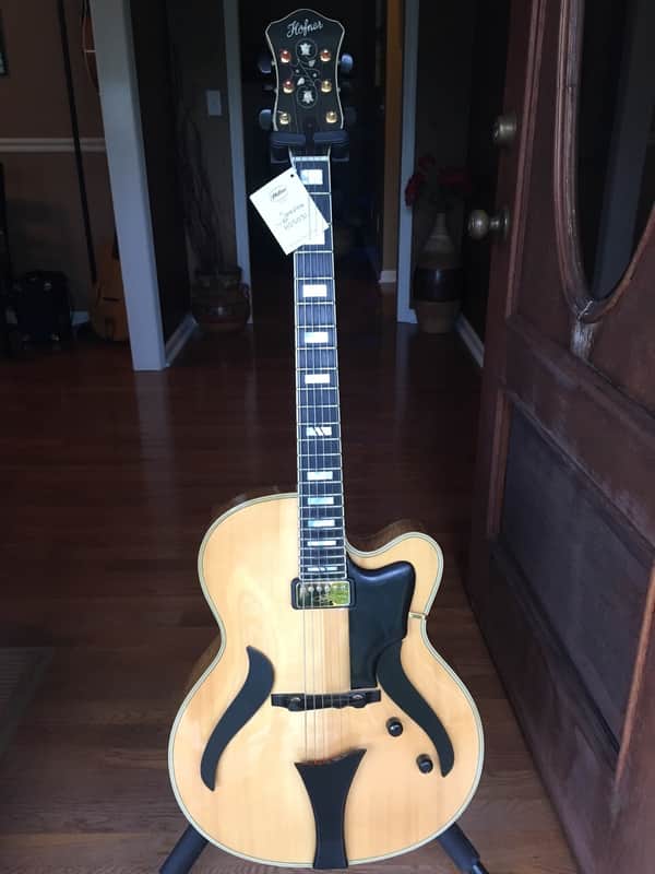 Hofner Jazzica Carved Top Jazz Guitar w/ Hardshell case- German made, very acoustically resonant image 1