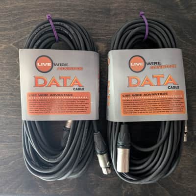 2x Live Wire DMX350-LW Advantage 3-Pin DMX Lighting Cable - 50' 2010s - Black image 1