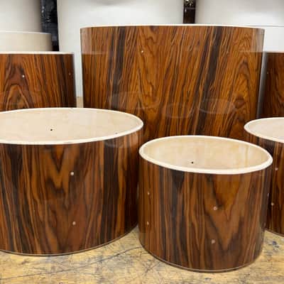 ROSEWOOD and Maple 9 pcs shell set - DOUBLE BASS - 5 ply core Drum Shell 9 pcs set - Clear gloss polished BEST OFFERS ACCEPTED! image 8