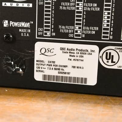 QSC CX702 2-Channel 700W Power Amplifier CG0103D image 10