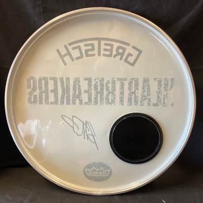Steve Ferrone's, Tom Petty and the Heartbreakers 22" HEARTBREAKERS Logo Bass Drum Head, Autographed! image 9