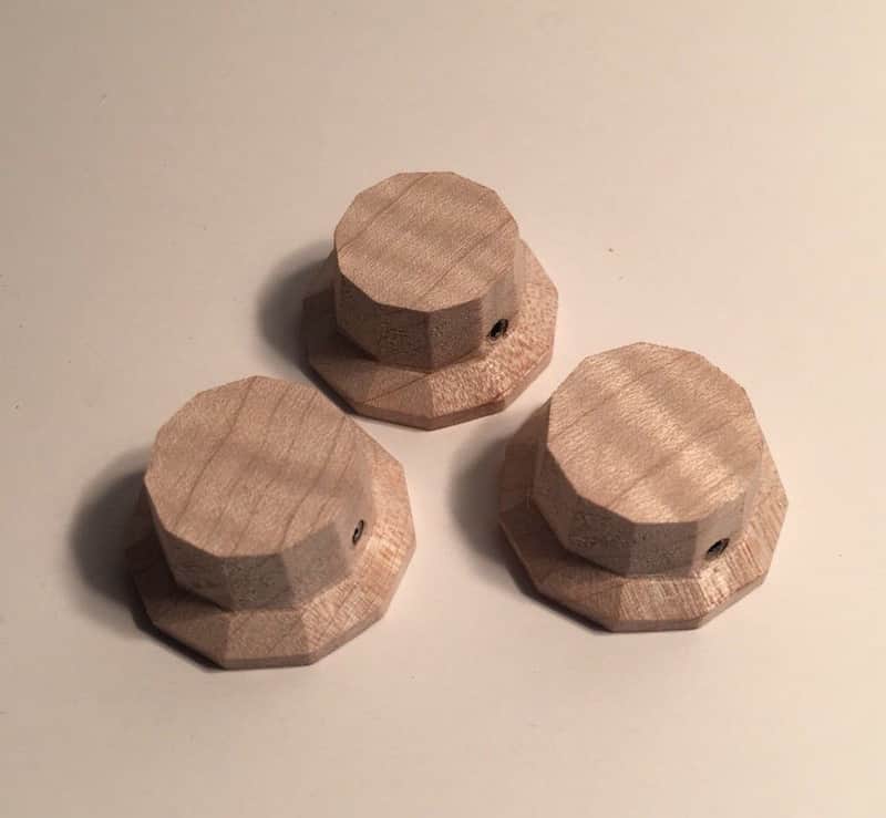 Guilford Flame Maple 11 Sided Facet Cut Guitar Knobs - Set Of 3 - USA image 1