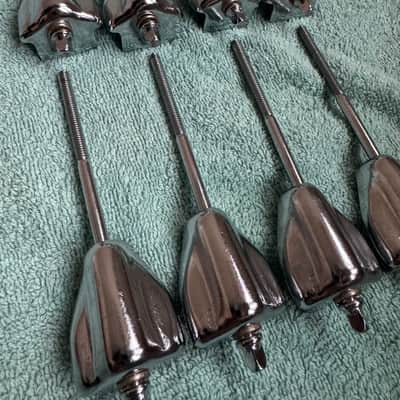 Yamaha Lot of 8 Bass Drum Claws + Tension Rods - 5” 90s - Chrome image 2