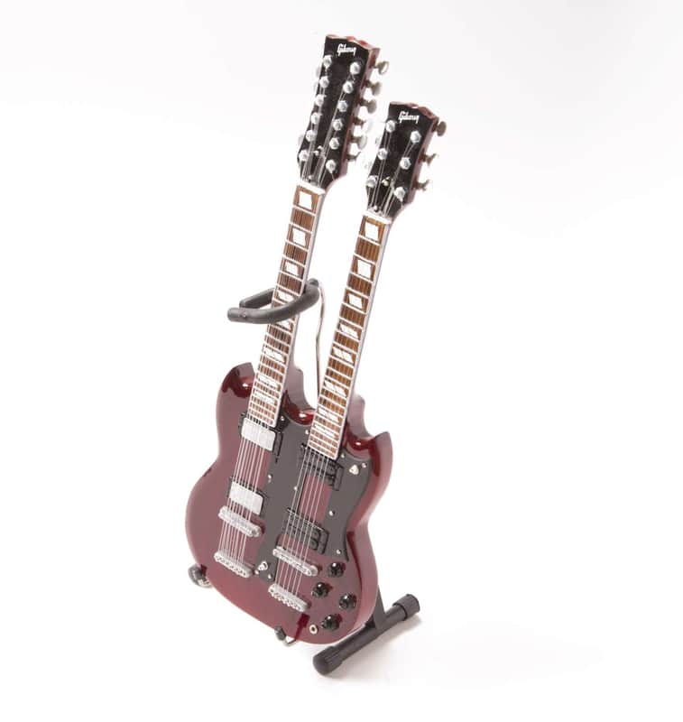 Axe Heaven AH-258 Double Neck '71 1/4 Scale Miniature Doublecut Guitar Replica image 1