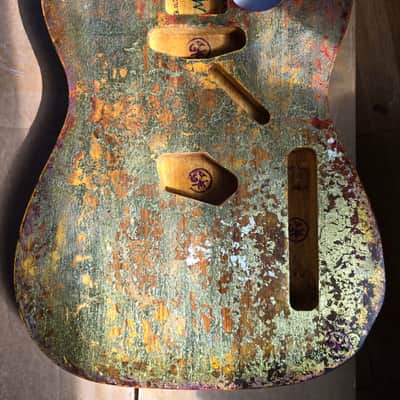 Telecaster Massa Guitar body – Gold Leaf-Abstract Impression image 3