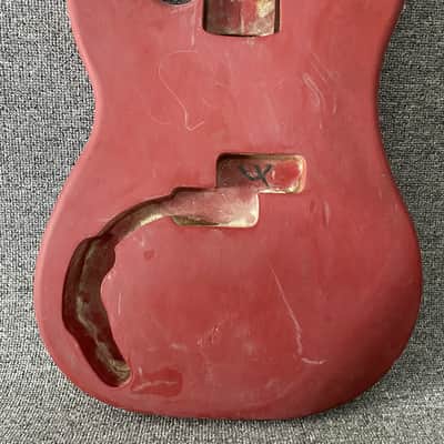 Red Left Handed 4 String Precision Bass Style Body image 5