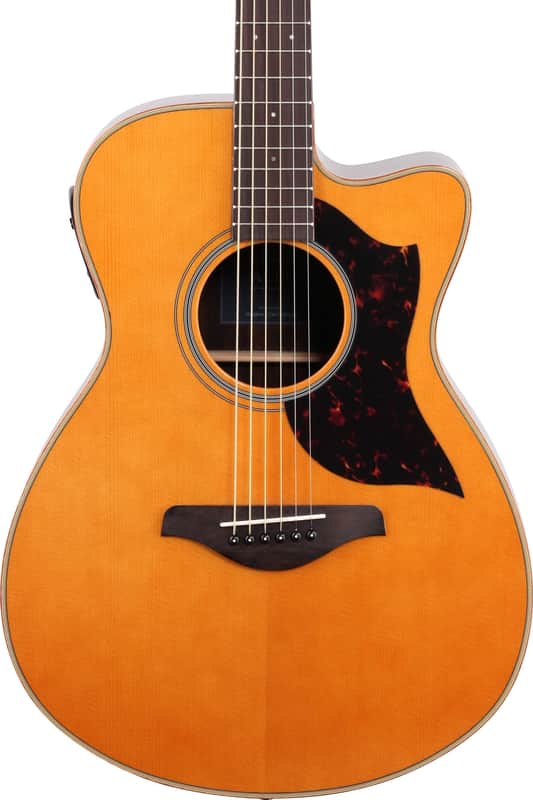 Yamaha AC1R Grand Concert Acoustic-Electric Guitar, Solid Spruce Top, Vintage Natural image 1