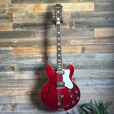 (18279) Epiphone Riviera Mini Ch Semi-Hollow Electric Guitar - 2004 - Cherry image 2