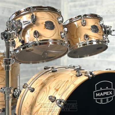 Mapex Saturn VI Rock 4pc Drum Set 22/10/12/16 Exotic Natural Burl image 3