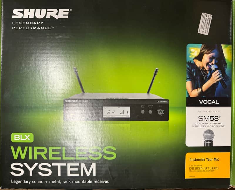 Shure BLX24R / SM58-H10 handheld wireless microphone system image 1