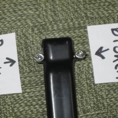 lite use (one mounting piece is broken) genuine Vox Black Plastic Dogbone Style Guitar Amplifier Handle with VOX logo and Diamond Pattern [Black hard - but flexible Plastic /  Metal Nickel mounting pieces (1 mounting piece is broken) + screws (from 2000) image 22