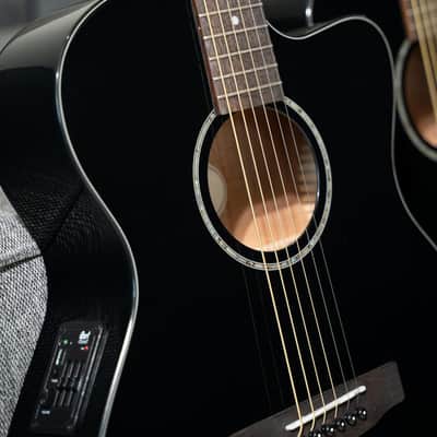 Cort Luce Series L60 Orchestra Cutaway Acoustic Electric Guitar 2020's - Gloss Black image 15