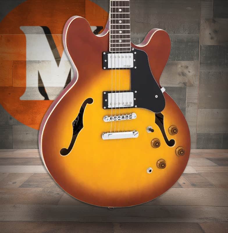 Vintage VSA500 ReIssued Semi Acoustic Guitar - Honeyburst (VSA500HB) image 1