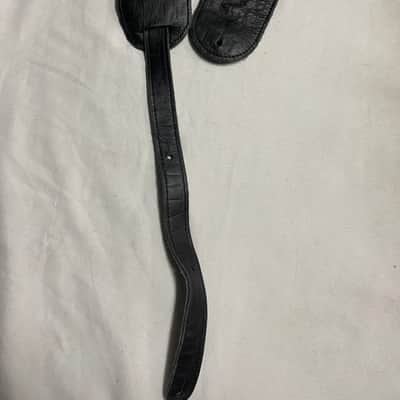 LM 3" Faux Crocodile Alligator Black LEATHER Guitar STRAP - FIRE SALE image 5