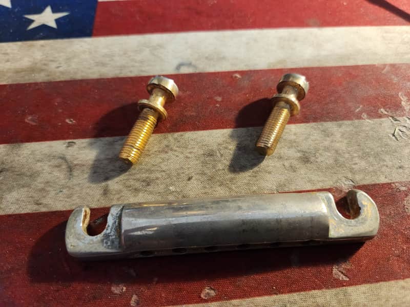 Vintage Gibson Lightweight Tailpiece Late 1960s Worn Gold image 1