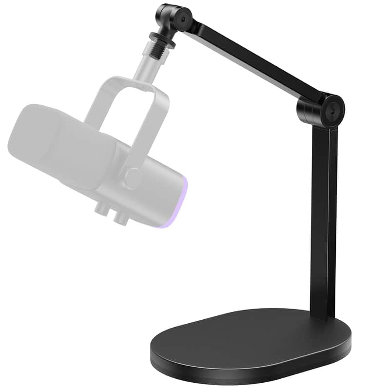 Studio Mic Stand, Max Load 2.64 Lb Microphone Arm Desk Mount Desktop Microphone Stand For Fifine Am8 K669B Quadcast Solocast At2020, Webcams Cameras, Black image 1