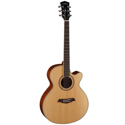 Parkwood S67 Grand Concert Cutaway Semi Acoustic Guitar - Natural image 1