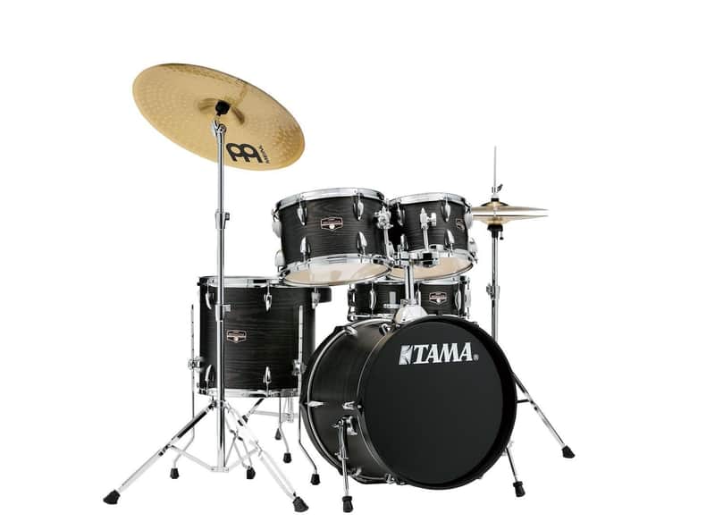 Tama Imperialstar 5 Piece Drum Set with Meinl HCS Cymbals - 18" Bass (Black Oak Wrap)