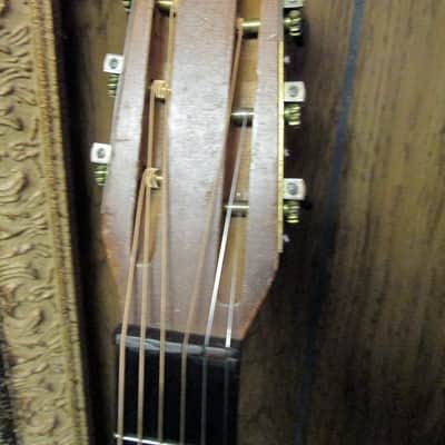 Unknown Parlor Acoustic Guitar 30s/40s art deco soso player w/intonation issues image 4