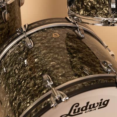 2026 Ludwig Moss Green Pearl Classic Maple Downbeat Drum Set image 7