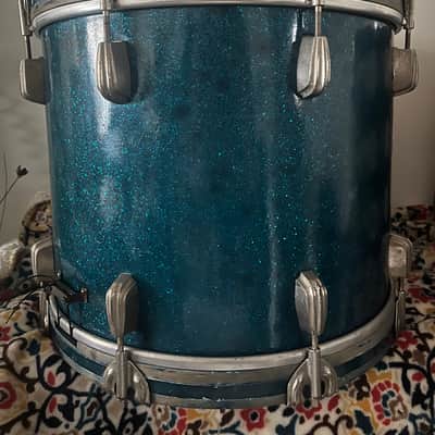 Slingerland Radio King 15x12” Blue Sparkle Parade / Marching Snare Drum image 7