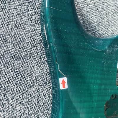 Green Burst HSH Guitar Basswood Body with Tiger Maple Top image 7