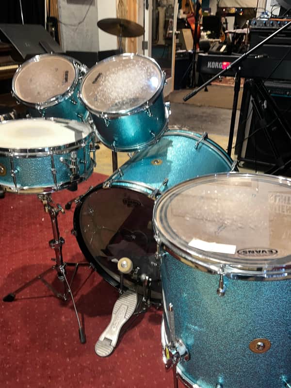 Ellis Drum Co. Blue Sparkle Custom 2013 - Turquoise Sparkle image 1