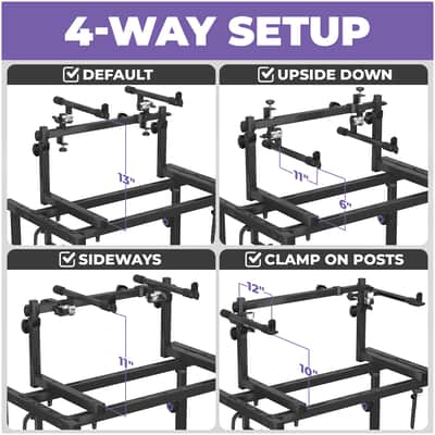 Liquid Stands 2 Tier Keyboard Stand Attachment - Double Stand Extender for Square Tube Z-Style Piano Stands image 5